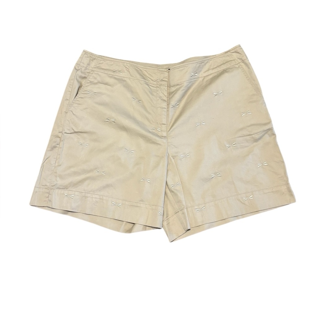 Talbots Khaki Dragonfly Patterned Shorts